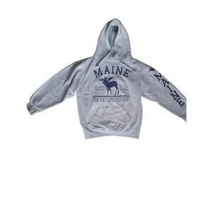 Hoodie/Sweatshirt Maine Grey Women Front Pocket Sz S